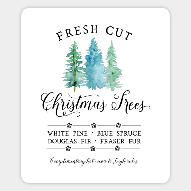 Fresh Cut Christmas Trees Magnet by Cat Bone Design